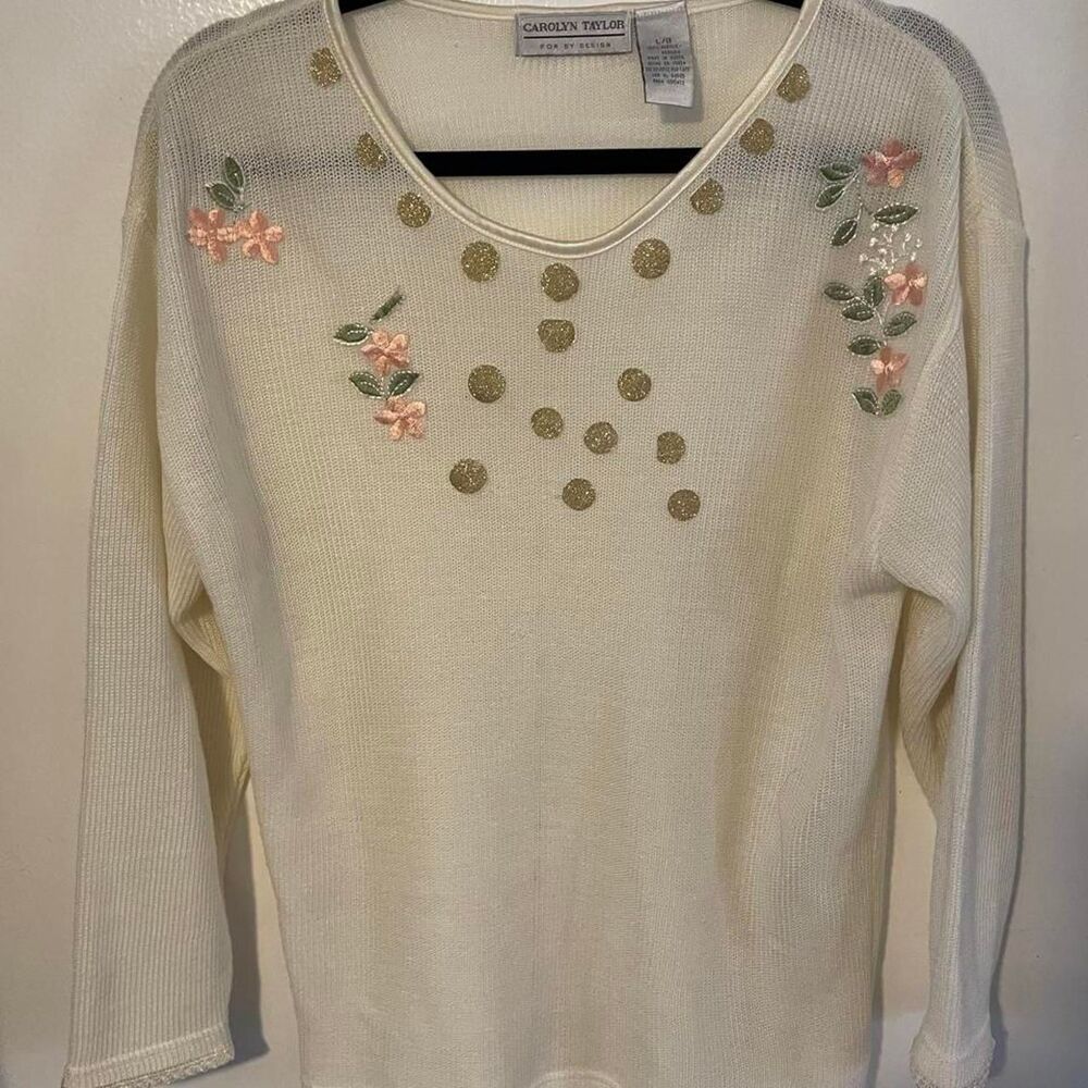 Carolyn-taylor Women's Cream and White Jumper